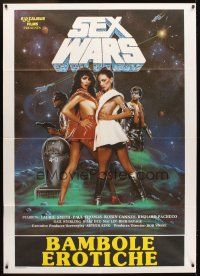 5r239 SEX WARS Italian 1p '87 wacky Star Wars sexploitation spoof, great artwork!