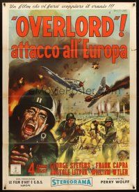 5r242 SMASHING OF THE REICH Italian 1p '62 different World War II artwork by Rodolfo Gasparri!