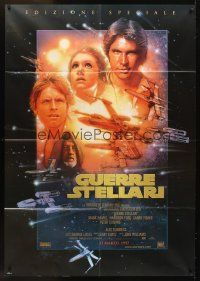 5r244 STAR WARS advance Italian 1p R97 George Lucas classic sci-fi epic, great art by Drew Struzan!