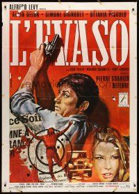 5r254 WIDOW COUDERC Italian 1p '71 cool different art of Alain Delon by Rodolfo Gasparri!