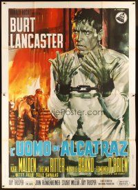 5r105 BIRDMAN OF ALCATRAZ Italian 2p '62 cool Casaro art of Burt Lancaster, Frankenheimer classic!