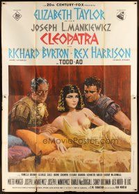 5r111 CLEOPATRA Italian 2p '64 Elizabeth Taylor, Richard Burton, Rex Harrison, Terpning art!