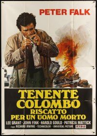 5r112 COLUMBO RANSOM FOR A DEAD MAN Italian 2p '78 cool artwork of detective Peter Falk!