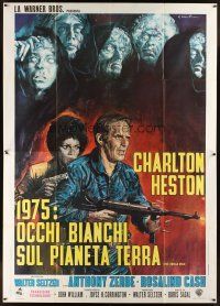5r145 OMEGA MAN Italian 2p '71 Charlton Heston is the last man alive, great different Ciriello art