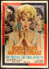 5r146 PERIOD OF ADJUSTMENT Italian 2p '63 different art of sexy Jane Fonda & Franciosa by Nistri!