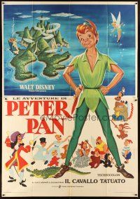 5r147 PETER PAN Italian 2p R70s Disney animated cartoon fantasy classic, great full-length art!