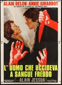 5r154 SHOCK TREATMENT Italian 2p '73 different Ciriello art of Alain Delon & Annie Girardo!