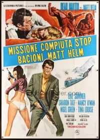 5r164 WRECKING CREW Italian 2p '69 different art of Dean Martin as Matt Helm with sexy spy babes!
