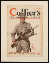 5r037 COLLIER'S magazine cover July 7, 1917 art of World War I soldier by J.C. Leyendecker!