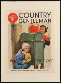 5r044 COUNTRY GENTLEMAN magazine cover February 1938 cute Valentine's Day art by Hy Hintermeister!