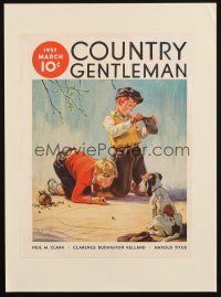 5r045 COUNTRY GENTLEMAN magazine cover March 1937 art of kids playing marbles by Hy Hintermeister!