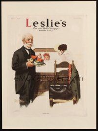 5r047 LESLIE'S magazine cover October 5, 1916 art of doctor w/ sick boy & mom by Norman Rockwell!