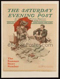 5r030 SATURDAY EVENING POST magazine cover July 19, 1902 great artwork by Harrison Fisher!