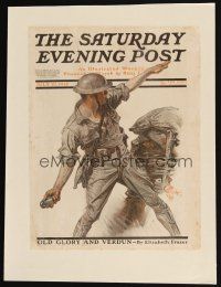 5r031 SATURDAY EVENING POST magazine cover July 27, 1918 art of WWI soldier by J.C. Leyendecker!