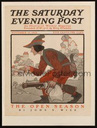 5r032 SATURDAY EVENING POST magazine cover November 25, 1905 great hunting art by Guernsey Moore!