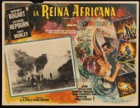 5r053 AFRICAN QUEEN Mexican LC '52 different border art of Humphrey Bogart & Katharine Hepburn!