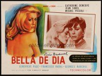 5r056 BELLE DE JOUR Mexican LC '67 Luis Bunuel, close up of sexy Catherine Deneuve + artwork!