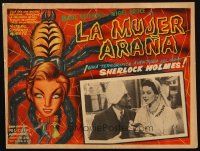5r087 SPIDER WOMAN Mexican LC R60 Basil Rathbone as Sherlock in disguise, cool monster border art!