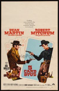 5r257 5 CARD STUD WC '68 Dean Martin & Robert Mitchum draw on each other, different poker design!