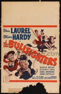 5r275 BULLFIGHTERS WC '45 great different wacky artwork of Stan Laurel & Oliver Hardy!
