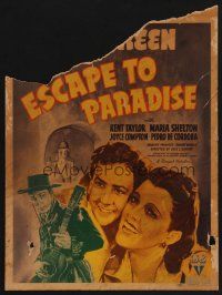 5r291 ESCAPE TO PARADISE WC '39 Bobby Breen, Kent Taylor & Marla Shelton in South America!