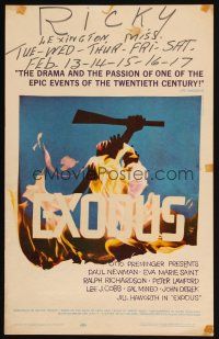 5r292 EXODUS WC '61 Otto Preminger, great artwork of arms reaching for rifle by Saul Bass!
