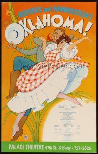 5r332 OKLAHOMA Broadway stage play WC '79 Hilary Knight art of couple dancing!