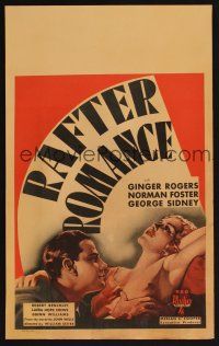 5r343 RAFTER ROMANCE WC '33 sexiest art of Norman Foster holding half-dressed Ginger Rogers chest!