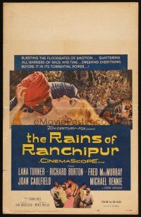 5r344 RAINS OF RANCHIPUR WC '55 Lana Turner, Richard Burton, rains couldn't wash their sin away!