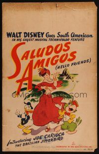 5r351 SALUDOS AMIGOS WC '44 Disney, Donald Duck & Joe Carioca with sexy senorita!