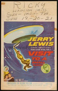 5r377 VISIT TO A SMALL PLANET WC '60 wacky alien Jerry Lewis saucers down to Earth from space!