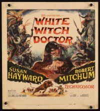 5r382 WHITE WITCH DOCTOR WC '53 art of Susan Hayward & Robert Mitchum in African jungle!