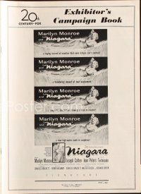 5r016 NIAGARA pressbook '53 classic artwork of gigantic sexy Marilyn Monroe on famous waterfall!