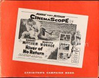 5r018 RIVER OF NO RETURN pressbook '54 Robert Mitchum, sexy Marilyn Monroe, Otto Preminger!