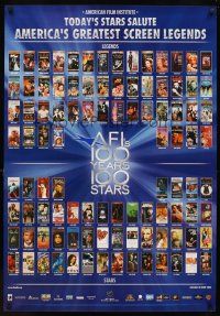 5w043 AFI'S 100 YEARS 100 STARS video 1sh '99 images of classic posters w/Gilda, Casablanca & more!
