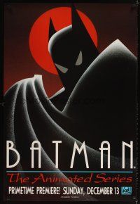 5w116 BATMAN: THE ANIMATED SERIES TV advance 1sh '92 DC Comics, cool artwork of the caped crusader!