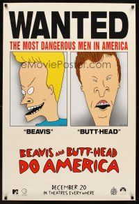 5w122 BEAVIS & BUTT-HEAD DO AMERICA teaser 1sh '96 Mike Judge MTV cartoon!