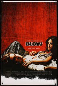 5w142 BLOW DS foil 1sh '01 Johnny Depp & Penelope Cruz in cocaine biography!