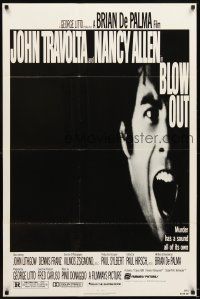 5w143 BLOW OUT 1sh '81 John Travolta, Brian De Palma, murder has a sound all of its own