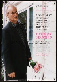 5w158 BROKEN FLOWERS DS 1sh '05 Jim Jarmusch, Bill Murray standing by door w/flowers!