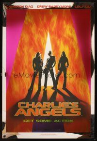 5w174 CHARLIE'S ANGELS mylar teaser 1sh '00 sexy image of Cameron Diaz, Drew Barrymore & Lucy Liu!