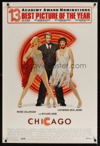 5w177 CHICAGO 1sh '02 sexy dancers Renee Zellweger & Catherine Zeta-Jones, Richard Gere!