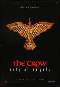 5w218 CROW: CITY OF ANGELS teaser 1sh '96 Tim Pope directed, cool image of the bones of a crow!