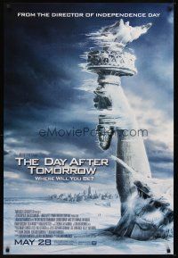 5w241 DAY AFTER TOMORROW style AS advance 1sh '04 art of Statue of Liberty frozen in tidal wave!