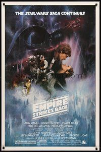 5w007 EMPIRE STRIKES BACK 1sh '80 George Lucas sci-fi classic, cool GWTW art by Kastel!