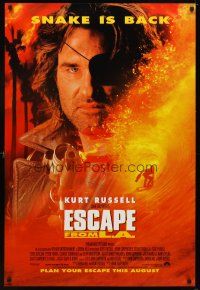5w281 ESCAPE FROM L.A. advance 1sh '96 John Carpenter, Kurt Russell returns as Snake Plissken!