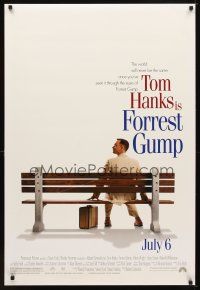 5w323 FORREST GUMP advance DS 1sh '94 Tom Hanks sits on bench, Robert Zemeckis classic!