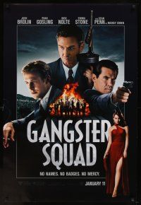 5w341 GANGSTER SQUAD teaser DS 1sh '13 Josh Brolin, Ryan Gosling, Nick Nolte, sexy Emma Stone!