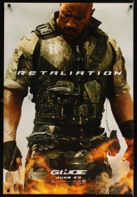 5w339 G.I. JOE: RETALIATION teaser DS 1sh '13 great image of Dwayne Johnson as Roadblock!