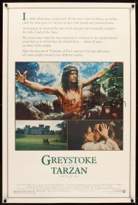 5w367 GREYSTOKE heavy stock 1sh '84 Christopher Lambert as Tarzan, Lord of the Apes!